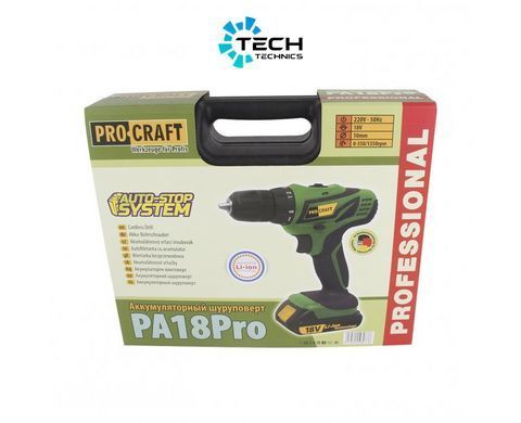 Шурупокрут акумуляторний з 2 батареями PRO-CRAFT (РА-18Pro ), Зелений