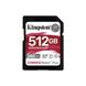 SDXC (UHS-II U3) Kingston Canvas React Plus 512Gb class 10 V60 (R280MB/s, W150MB/s) (SDR2V6/512GB)