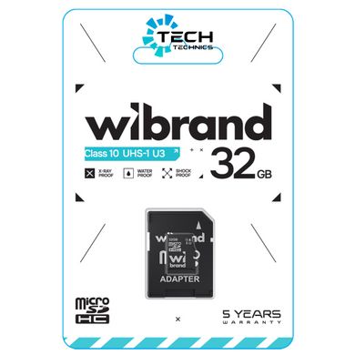 microSDHC (UHS-1 U3) Wibrand 32Gb class 10 (adapter SD) (WICDHU3/32GB-A)