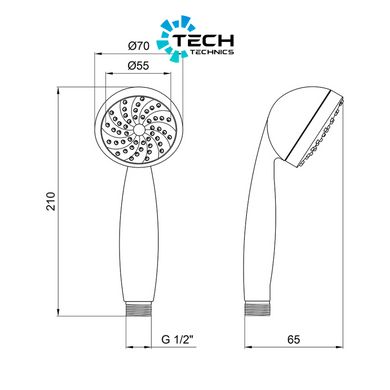 Лійка для ручного душу Лейки Lidz Niagara 03 70 мм округла LDNIA03CRM22036 Chrome