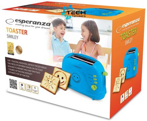 Тостер 750 Вт Esperanza (EKT003B) Smiley blue