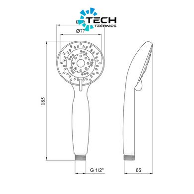 Лійка для ручного душу Лейки Lidz Niagara 05 80 мм округла LDNIA05CRM22037 Chrome