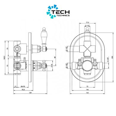 Смеситель термостатический скрытого монтажа для душа Bianchi Termostatici INDTRM207400CRM на два потребителя