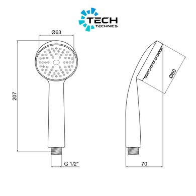 Лійка для ручного душу Лейки Lidz Niagara 00 80 мм округла LDNIA00CRM22039 Chrome