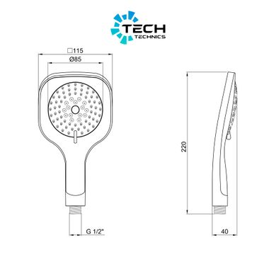 Лійка для ручного душу Лейки Lidz Niagara 07 округла LDNIA07CRM22150 Chrome