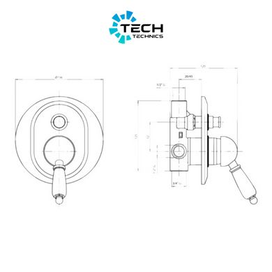 Змішувач прихованого монтажу для душу Bianchi Elite INDELT2010011CRM для двох споживачів