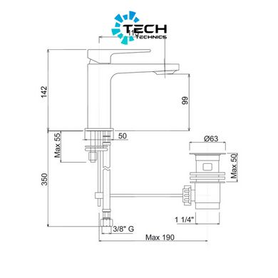 Змішувач для раковини Bianchi Jump LVBJUM2002065IMCRM