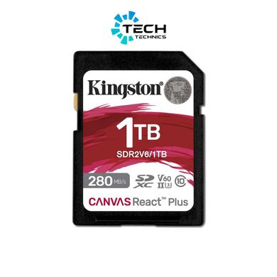 SDXC (UHS-II U3) Kingston Canvas React Plus 1Tb class 10 V60 (R280MB/s, W150MB/s) (SDR2V6/1TB)