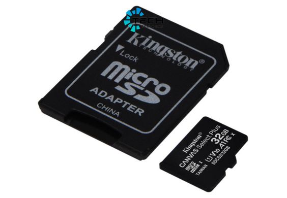 microSDHC (UHS-1) Kingston Canvas Select Plus 32Gb class 10 А1 (R-100MB/s) (adapter SD) (SDCS2/32GB)