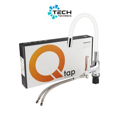 Смеситель для кухни Qtap Linea с гибким изливом QTLINCRW007F Chrome/White