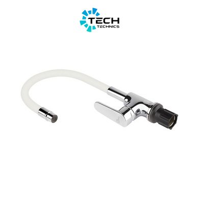 Змішувач для кухні Qtap Linea з гнучким виливом QTLINCRW007F Chrome/White