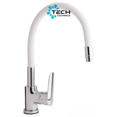 Смеситель для кухни Qtap Linea с гибким изливом QTLINCRW007F Chrome/White