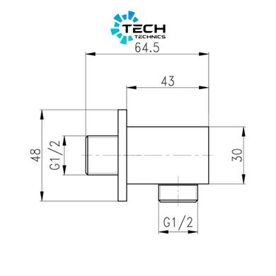 Подключение для шланга Qtap Spojeni прямоугольное QT809810842857NB Black Matt