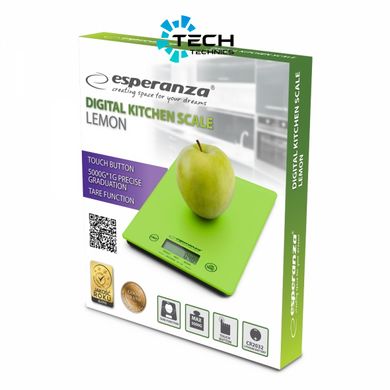 Весы кухонные электронные Esperanza (EKS002G) Lemon green