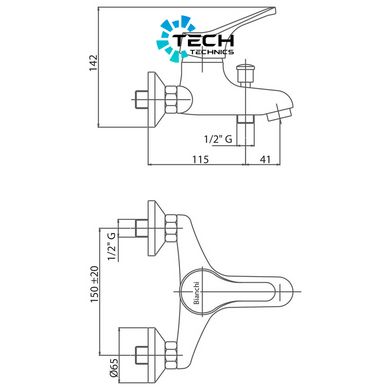 Змішувач для ванни Bianchi Delta VSCSTR2004DLTSKCRM