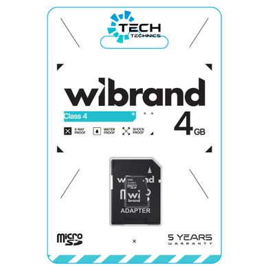 microSDHC Wibrand 4Gb class 4 (adapter SD) (WICDC4/4GB-A)