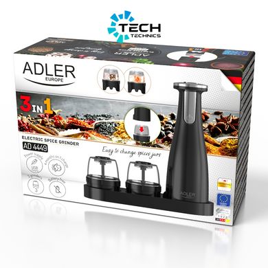 Млин для спецій Adler 3 в 1 USB (AD 4449w) чорний