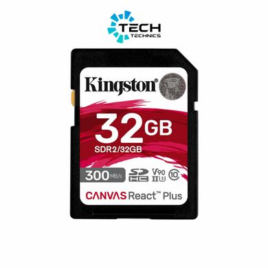 SDHC (UHS-II U3) Kingston Canvas React Plus 32Gb class 10 V90 (R-300MB/s) (SDR2/32GB)