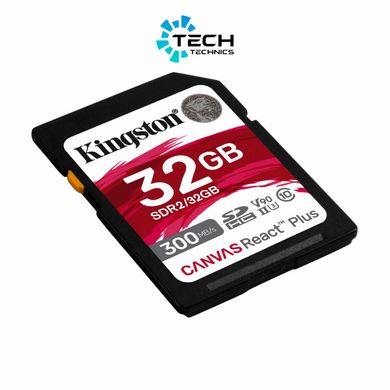 SDHC (UHS-II U3) Kingston Canvas React Plus 32Gb class 10 V90 (R-300MB/s) (SDR2/32GB)