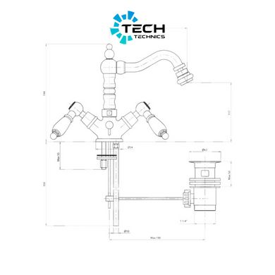 Змішувач для біде Bianchi First BIDFRS1037026IAORO з донним клапаном